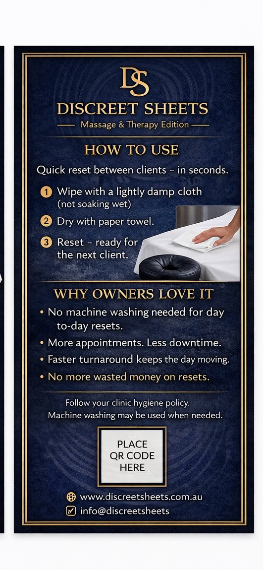 👉 No More Washing Between Clients — Wipe-Clean, Instant-Dry Massage Table Fitted Sheet