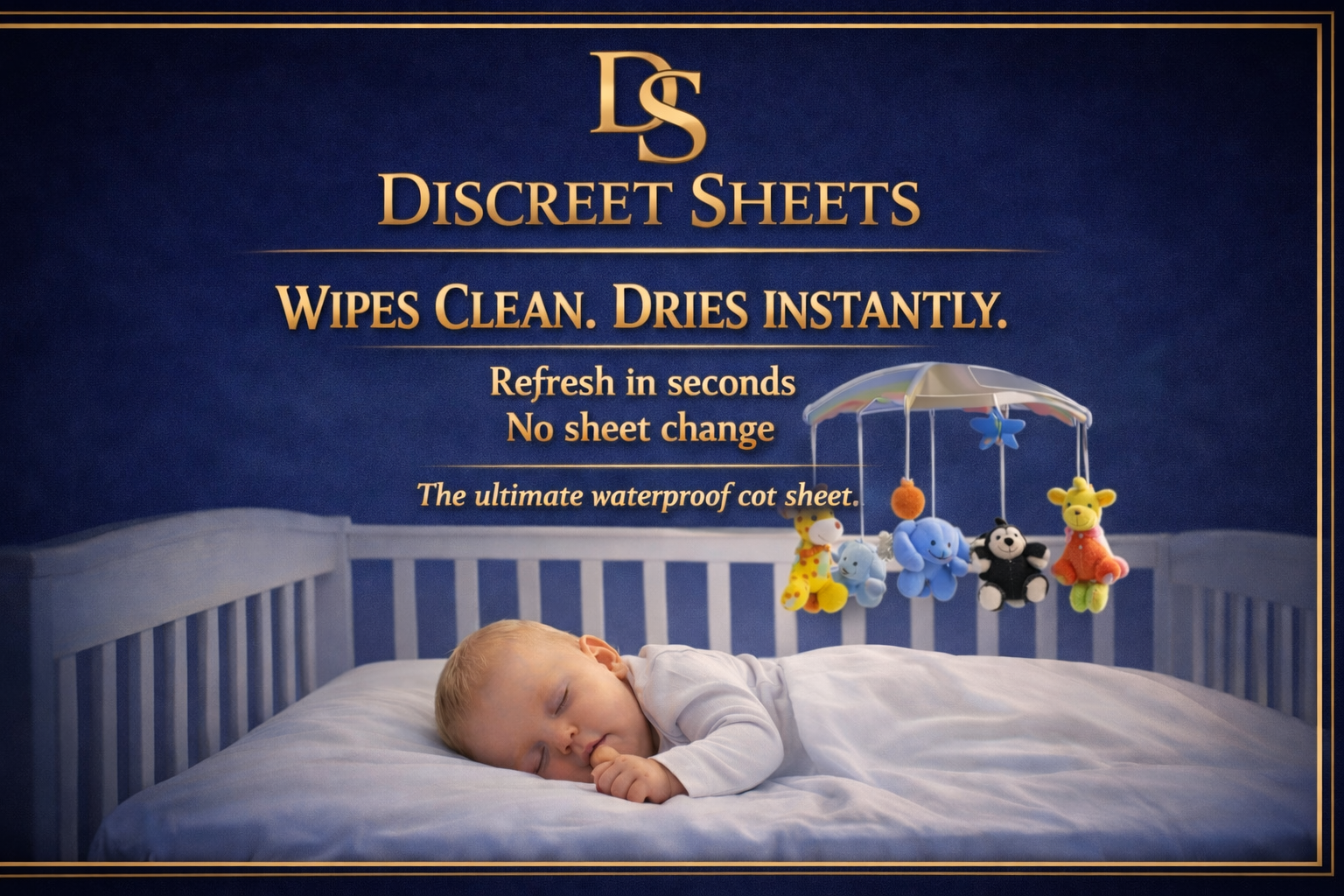 Waterproof Stain-Proof Fitted Cot Sheet for Babies
